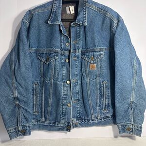 Vintage Carhartt Blanket Lined Denim Tucker Jacket made in USA Men’s XL